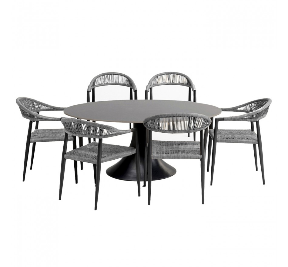 Tuinmeubilair Possibilita tafel 220cm en 6 stoelen grijs Kare Design Tuinmeubilair Possibilita tafel 220cm en 6 stoelen grijs Kare Design