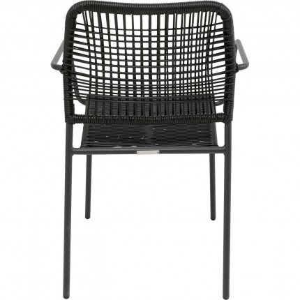 Tuinmeubilair Madagascar tafel en 4 stoelen zwart Kare Design