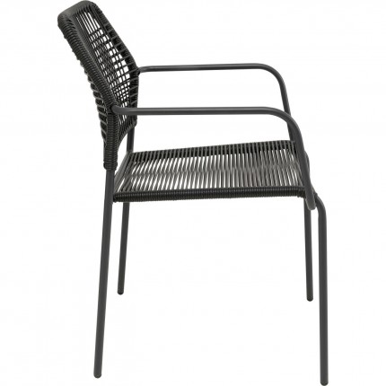 Tuinmeubilair Madagascar tafel en 4 stoelen zwart Kare Design