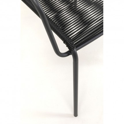 Tuinmeubilair Madagascar tafel en 4 stoelen zwart Kare Design
