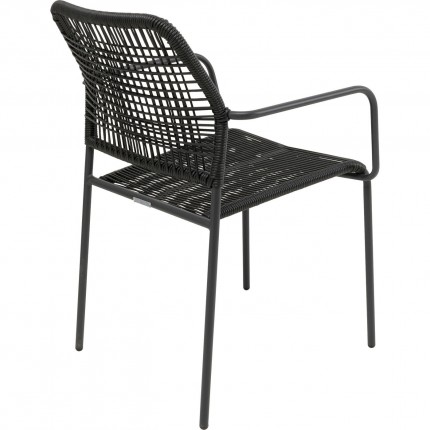 Tuinmeubilair Madagascar tafel en 4 stoelen zwart Kare Design