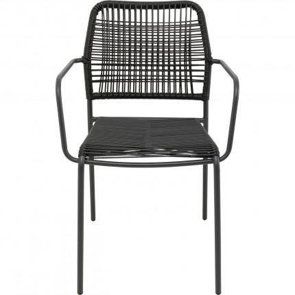 Tuinmeubilair Madagascar tafel en 4 stoelen zwart Kare Design