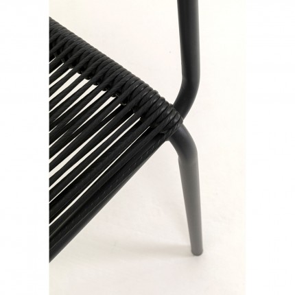 Tuinmeubilair Madagascar tafel en 4 stoelen zwart Kare Design