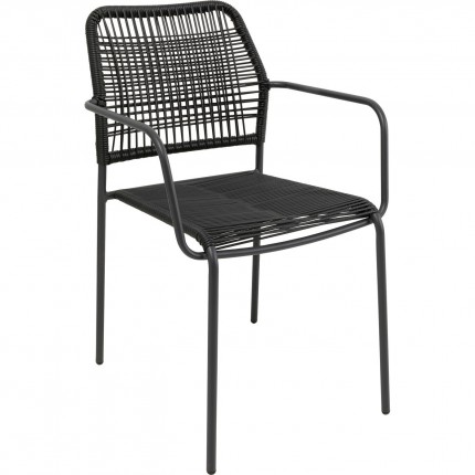 Tuinmeubilair Madagascar tafel en 4 stoelen zwart Kare Design