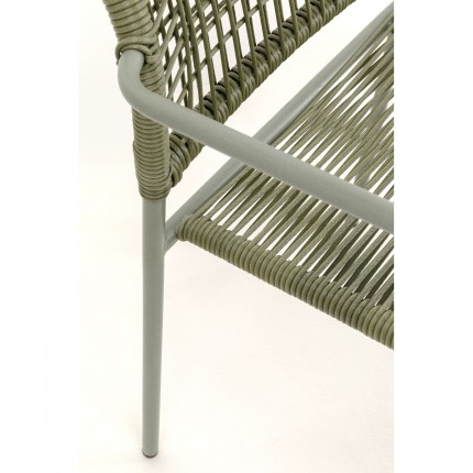 Outdoor set Madagascar table and 4 chairs green Kare Design