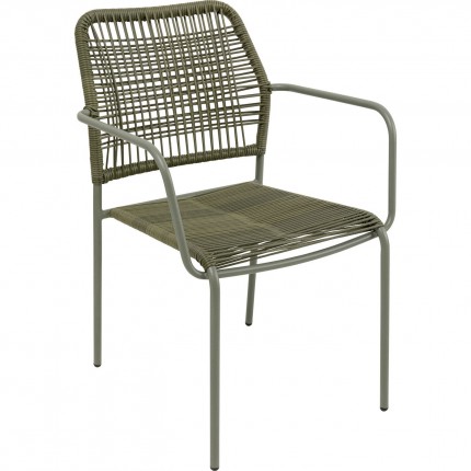 Outdoor set Madagascar table and 4 chairs green Kare Design