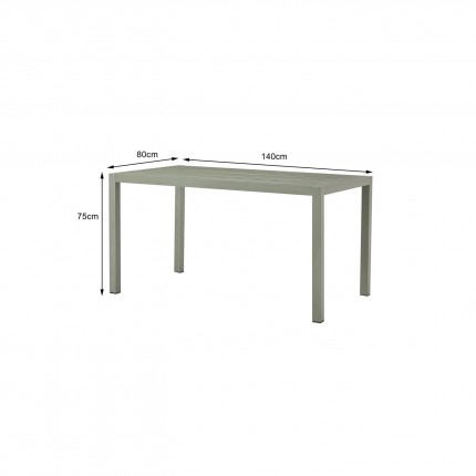 Outdoor set Madagascar table and 4 chairs green Kare Design