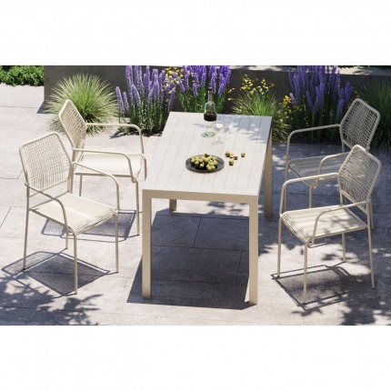 Tuinmeubilair Madagascar tafel en 4 stoelen grijs Kare Design