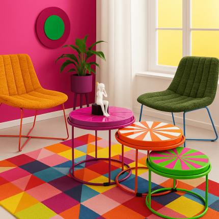 Fauteuil Ally oranje en rood Kare Design Fauteuil Ally oranje en rood Kare Design