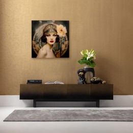 Glass Picture retro woman 100x100cm Kare Design