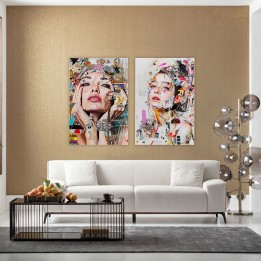Glass Picture artistic woman profile 80x120cm Kare Design