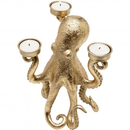 Kandelaar octopus 23cm goud Kare Design