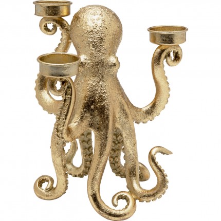 Kandelaar octopus 23cm goud Kare Design