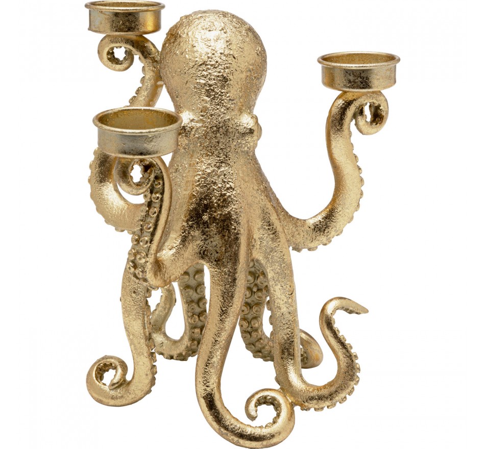 Kandelaar octopus 23cm goud Kare Design Kandelaar octopus 23cm goud Kare Design