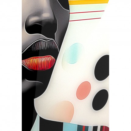 Wandfoto retro vrouw geel 80x120cm Kare Design