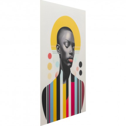 Wandfoto retro vrouw geel 80x120cm Kare Design