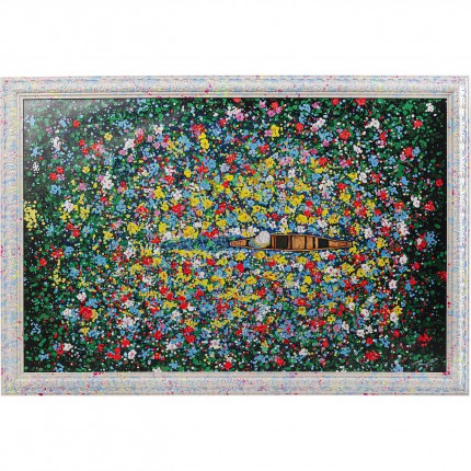 Schilderij drijvende bloemenmarkt 150x100cm Kare Design