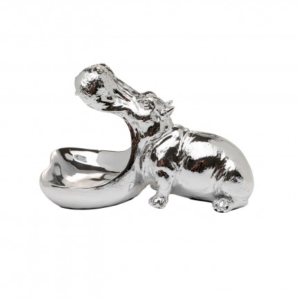 Woonaccessoires hongerig nijlpaard zilver Kare Design