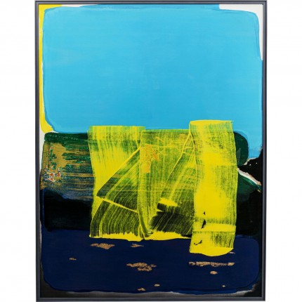 Framed Picture Abstract High Gloss 120x160cm blue Kare Design