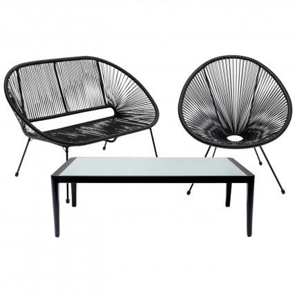 Tuinmeubilair Acapulco Tiki (3/set) zwart Kare Design