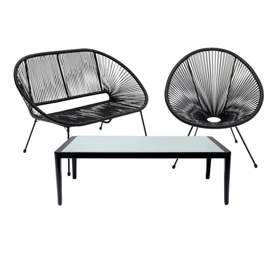 Tuinmeubilair Acapulco Tiki (3/set) zwart Kare Design Tuinmeubilair Acapulco Tiki (3/set) zwart Kare Design