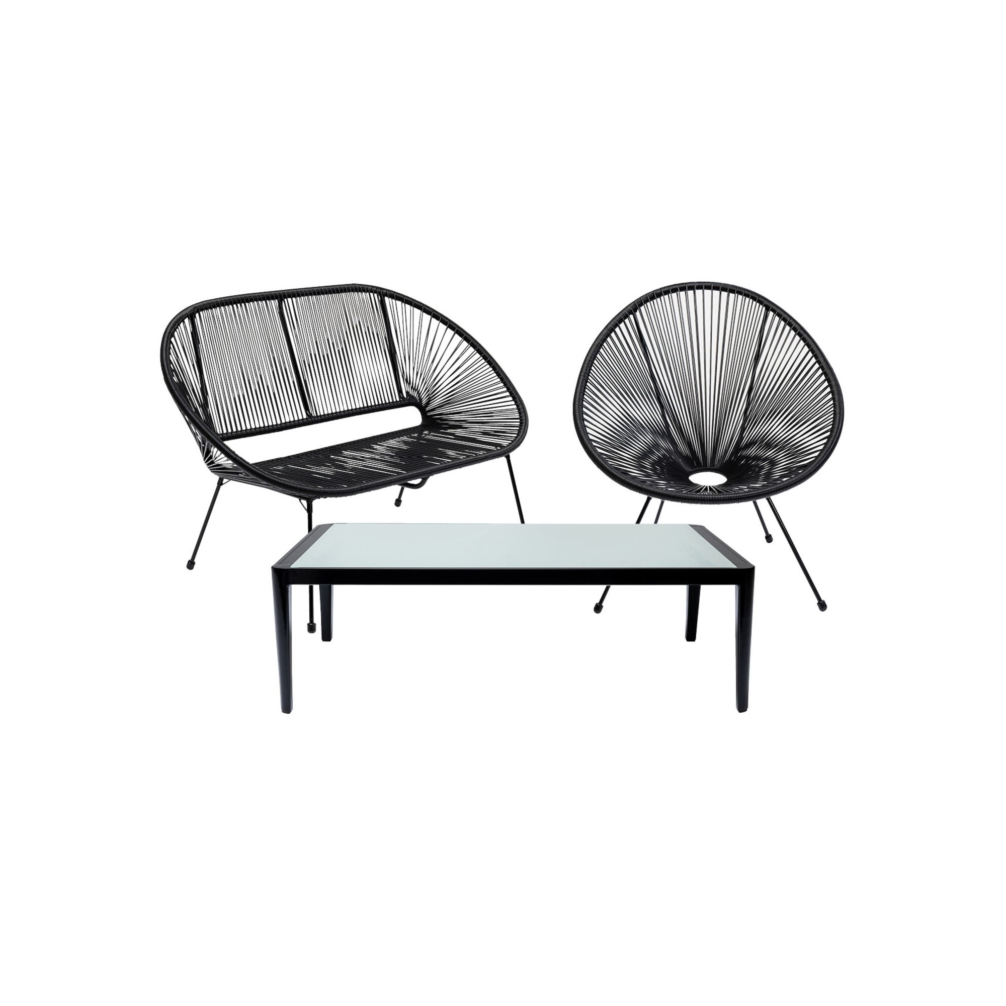 Tuinmeubilair Acapulco Tiki (3/set) zwart Kare Design