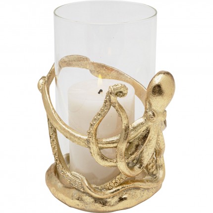 Kandelaar octopus 19cm goud Kare Design