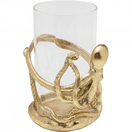 Kandelaar octopus 19cm goud Kare Design