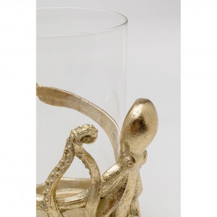 Kandelaar octopus 19cm goud Kare Design