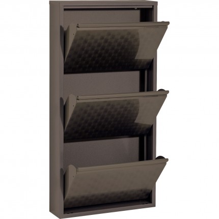 Shoe Container Caruso Silver brushed 3 drawers Kare Design