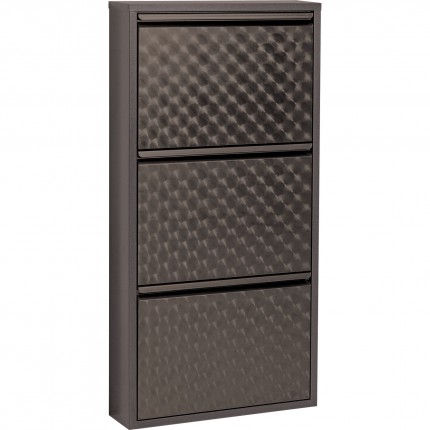 Shoe Container Caruso Silver brushed 3 drawers Kare Design