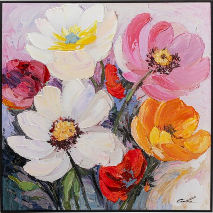 Schilderij  bloemenweide 80x80cm Kare Design