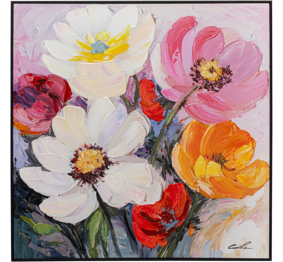 Schilderij bloemenweide 80x80cm Kare Design Schilderij bloemenweide 80x80cm Kare Design