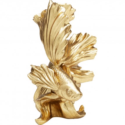Woonaccessoires betta vissen 25cm goud Kare Design