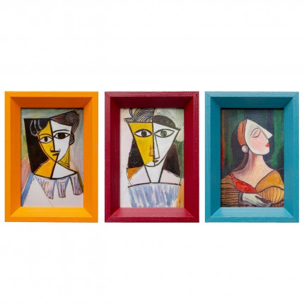 Framed Picture portraits cubism (3/Set) Kare Design