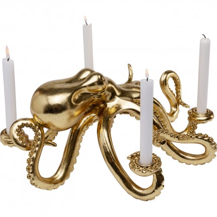 Kandelaar octopus 49cm goud Kare Design