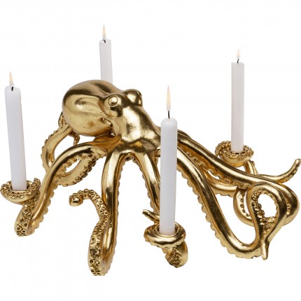 Kandelaar octopus 49cm goud Kare Design