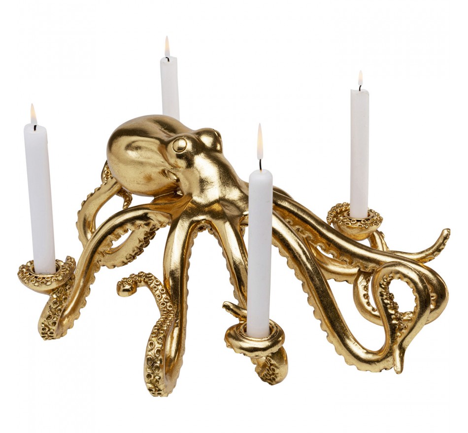 Kandelaar octopus 49cm goud Kare Design Kandelaar octopus 49cm goud Kare Design