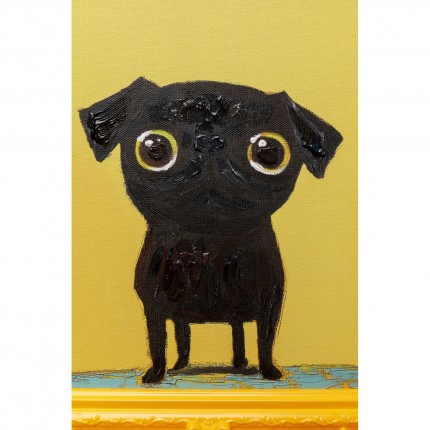 Schilderij zwart hond 30x35cm Kare Design