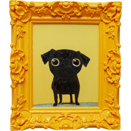 Schilderij zwart hond 30x35cm Kare Design
