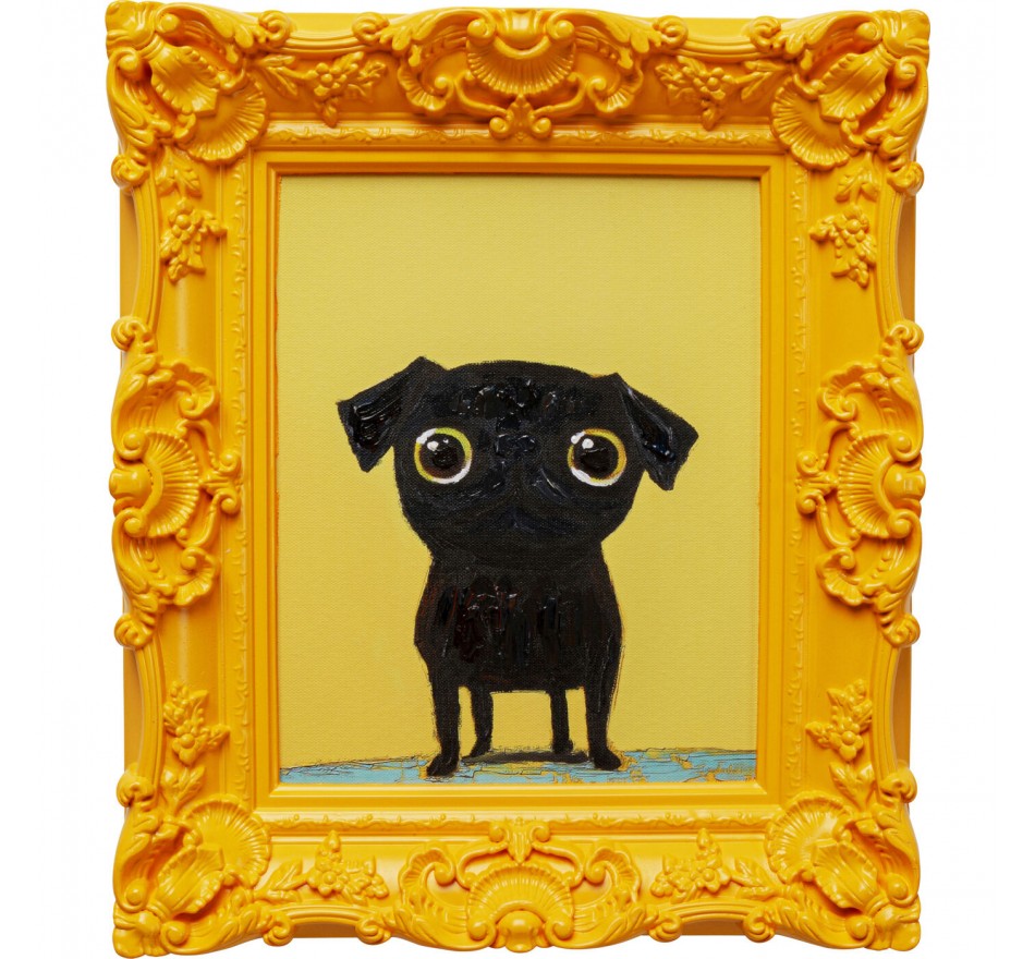 Schilderij zwart hond 30x35cm Kare Design Schilderij zwart hond 30x35cm Kare Design