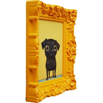 Schilderij zwart hond 30x35cm Kare Design