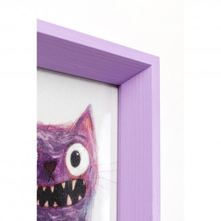 Schilderij paars kat 13x18cm Kare Design
