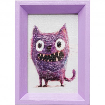 Schilderij paars kat 13x18cm Kare Design