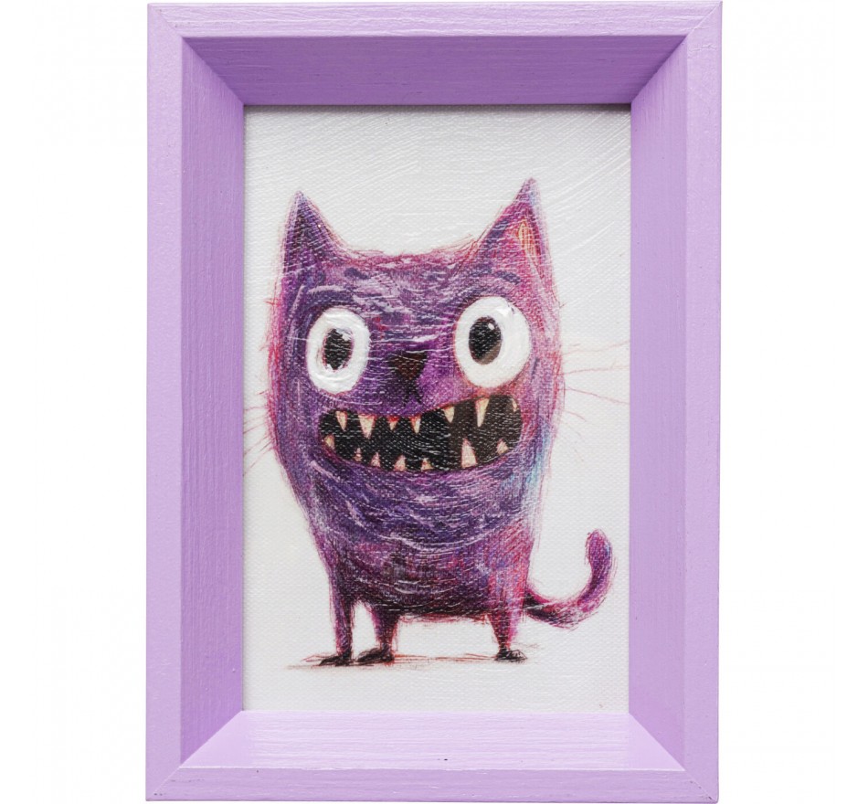 Schilderij paars kat 13x18cm Kare Design Schilderij paars kat 13x18cm Kare Design