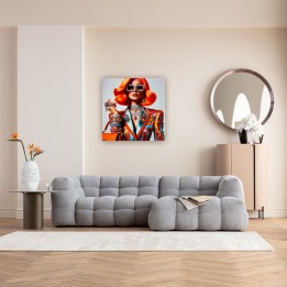 Glass Picture woman jewelry 100x100cm Kare Design