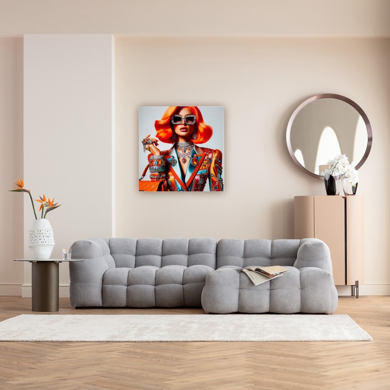 Glass Picture woman jewelry 100x100cm Kare Design
