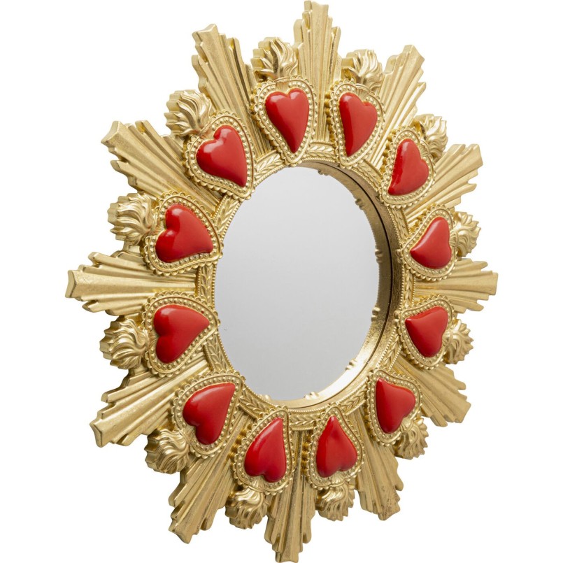 Miroir mural Flaming Heart Ø39cm