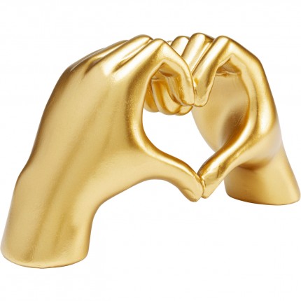 Deco gold hands heart 24cm Kare Design