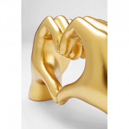 Deco gold hands heart 24cm Kare Design